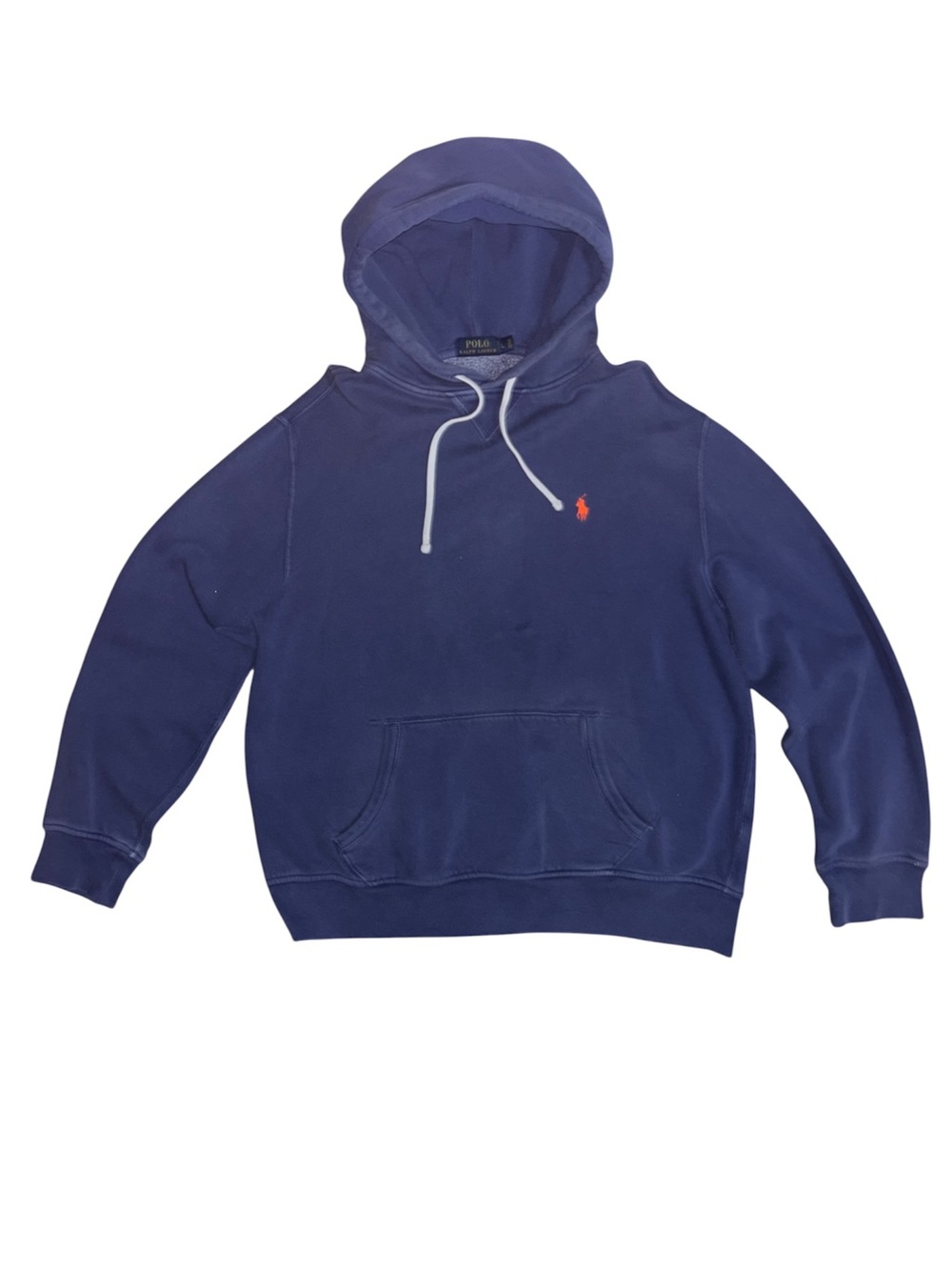 Polo by Ralph Lauren Navy Hoodie with Orange Polo Player men’s size large